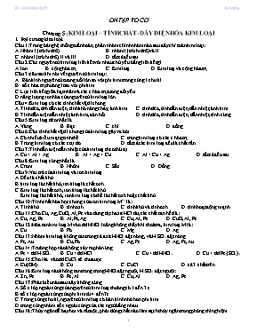 Đề ôn tâp Hóa vô cơ 12